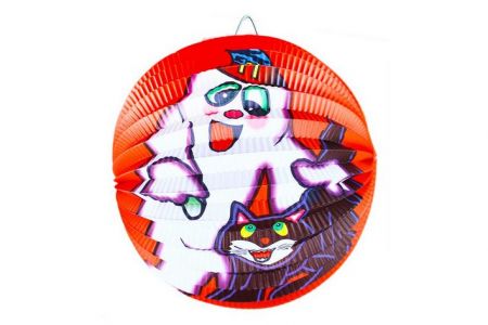 Lampion koule Halloween duch s kočkou 25cm