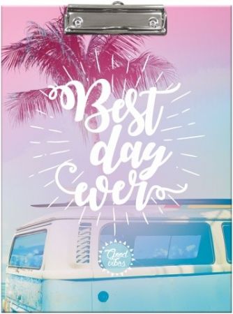 Podložka A4 s klipem Good Vibes Best Day Ever 19636506