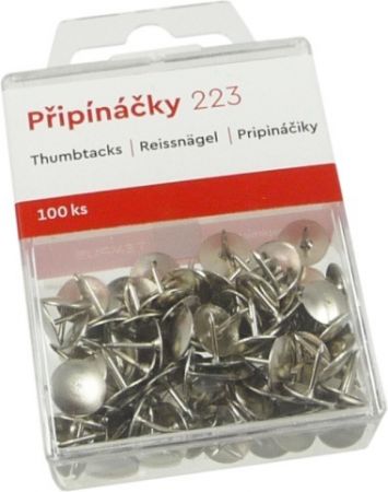 Připínáčky Europen 100 ks Tempus 223 v plast.krab.