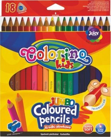 Pastelky Colorino trojhranné Jumbo 18ks + ořezávátko