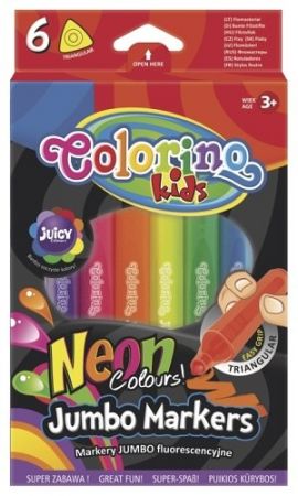 Popisovače Colorino trojhranné silné  6ks neon