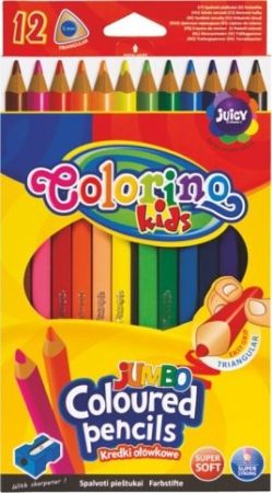 Pastelky Colorino trojhranné Jumbo 12ks + ořezávátko