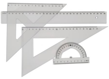 CENTROPEN Pravítko 3ks + úhloměr - sada 9500