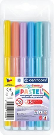 CENTROPEN Popisovač 7550/ 6 trojhranný pastel