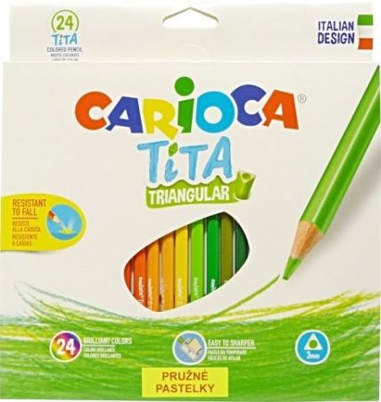 Pastelky Carioca Tita trojhranné pružné 24ks