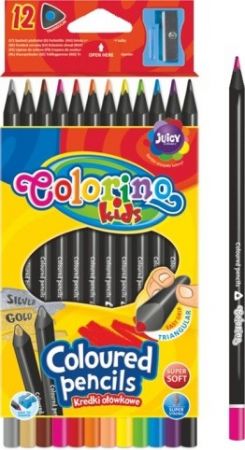 Pastelky Colorino trojhranné Black wood 12ks