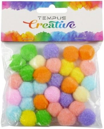 Pom poms 20mm bar.pastel mix 30ks