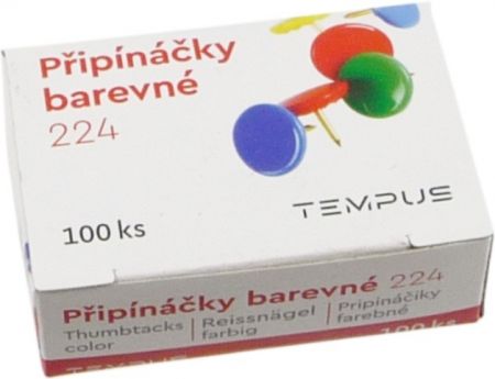 Připínáčky Europen 100 ks barevné potahované