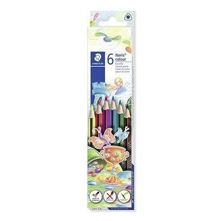 Barevné pastelky &quot;Noris Colour&quot;, 6 barev, trojhranné, STAEDTLER