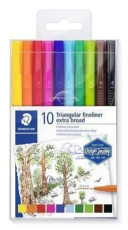 Broadlinery &quot;Design Journey Triplus&quot;, 0,8 mm, sada, 10 barev, STAEDTLER