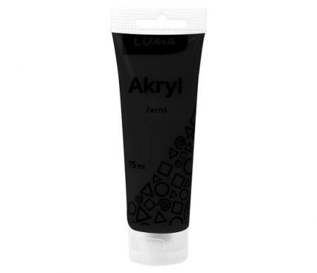 Barvy akrylové 75ml, černá LUMA