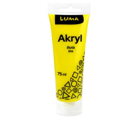 Barvy akrylové 75ml, žlutá, LUMA