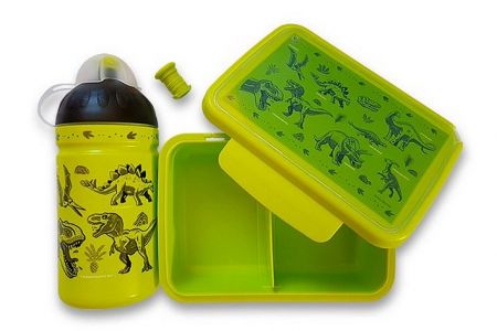 Set ZDRAVÁ SVÁČA a ZDRAVÁ LÁHEV 0,5L Dinosauři (svačinový box)