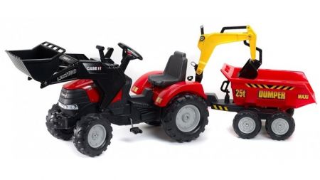 Traktor Case IH Puma 240CVX s přední i zadní lížící a přívěs