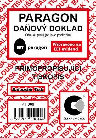 Paragon - daňový doklad A7 přímopropisující / PT009 / Baloušek tisk