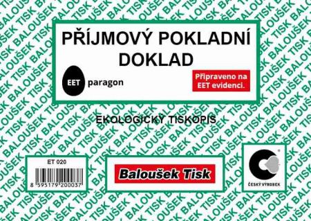 Příjmový pokladní doklad A6 / ET020 / Baloušek tisk