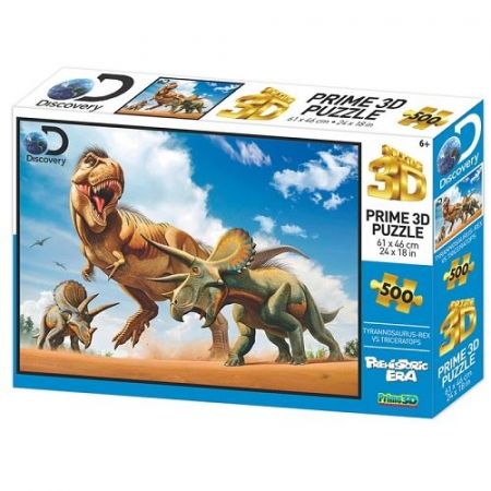 Puzzle 3D Trex versus Triceratops 500 dílků