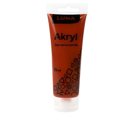 Barvy akrylové 75ml, červená bordó, LUMA