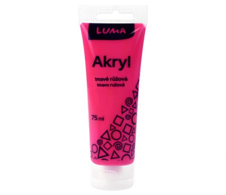 Barvy akrylové 75ml, růžová tmavě, LUMA