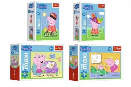 Minipuzzle miniMaxi 20 dílků Zábava s Peppou Pig/Peppa pig v krabičce 11x8x4cm