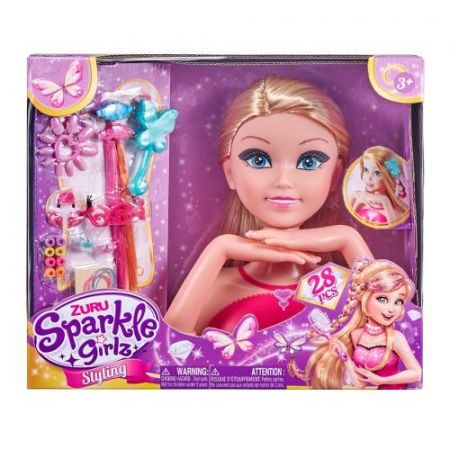 Česací hlava Sparkle Girlz s doplňky