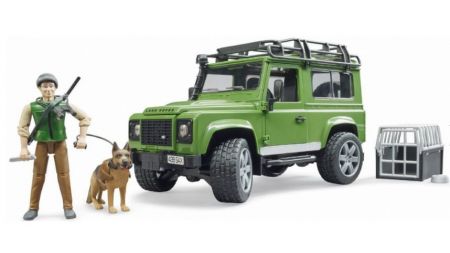 BRUDER 02587 (2587) LAND ROVER, figurka lovce (myslivce) + psa