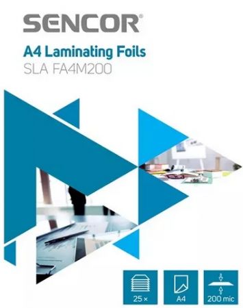 Laminovací fólie SLA FA4M200 Fólie A4 200mic 25ks SENCOR (Laminovací folie)