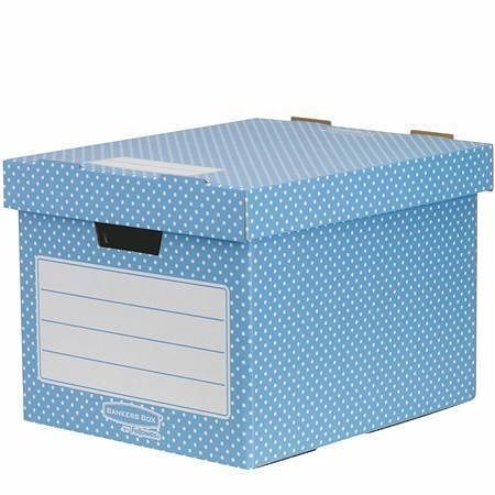 Úložný box &quot;Style&quot;, modro-bílý, karton, 33,3x28,5x39 cm, FELLOWES