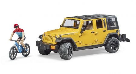 BRUDER 02543 (2543) Jeep Wrangler Rubicon Unlimited s horským kolem a cyklistou