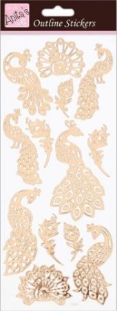 DO samolepky ANT 810286 Peacocks Rose Gold On White