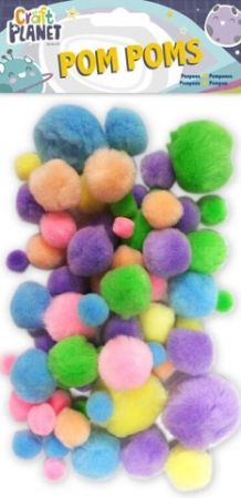 Pom poms CPT 6621107 100ks pastel mix barev