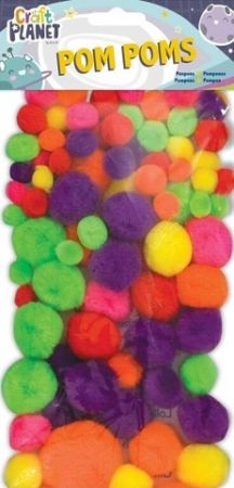 Pom poms CPT 6621109 100ks neon mix barev