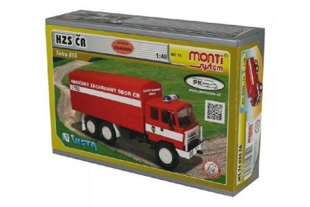 Stavebnice Monti 74 Tatra 815 hasiči ČR 1:48 v krabici 22x15x6cm