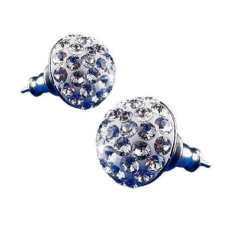 Náušnice SWAROVSKI®, přírodní bílá, křišťál, polokoule, 10mm, ART CRYSTELLA®