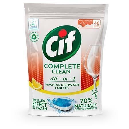 Tablety do myčky nádobí &quot;Complete Clean All-in-One&quot;, 46ks, citrón, CIF