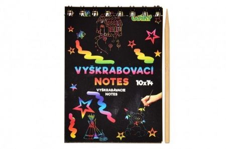 Škrabací notes duhový 12 listů v sáčku 14,5x10,5cm