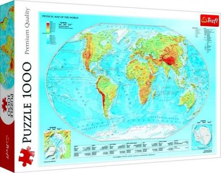 Puzzle Fyzická mapa světa 1000 dílků