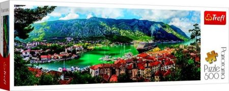 Puzzle panoramatické Kotor, Montenegro 500 dílků