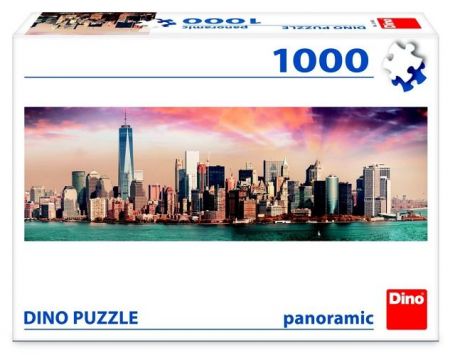 Puzzle 1000 dílků panoramic Manhattan za soumraku