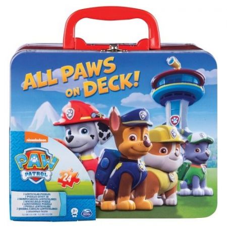 PUZZLE PAW PATROL PUZZLE V PLECHOVÉM KUFŘÍKU