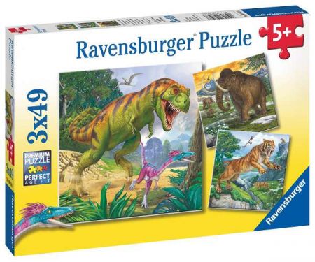 PUZZLE Dinosauři a čas 3x49 dílků