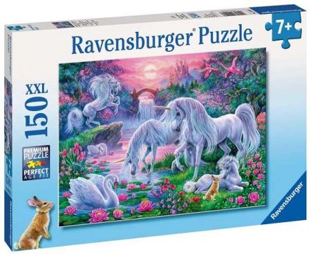 PUZZLE Jednorožci při západu slunce; 150 dílků