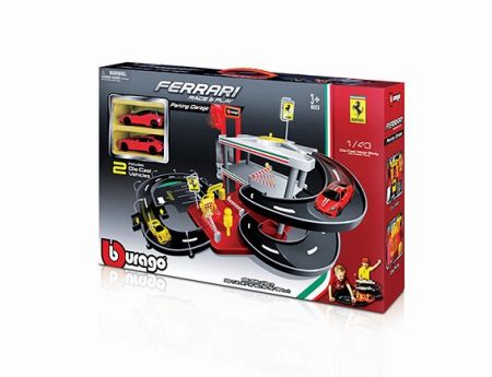 Bburago 1:43 Ferrari Race &amp; Play Parking Garage - 2 autíčka