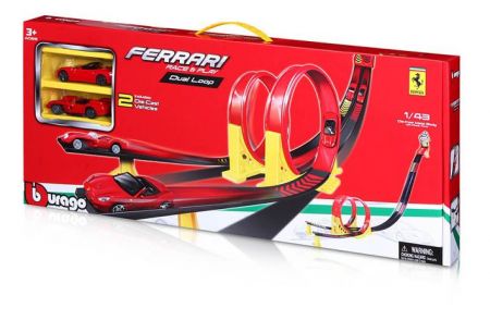 Bburago 1:43 FERRARI RACE&amp;PLAY DUAL LOOP + 2 AUTA