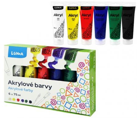 Barvy akrylové sada LUMA 6 barev 75ml