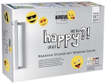  Sada Barva na sklo WINDOW COLOR Smajlik - Emotikon, KREUL