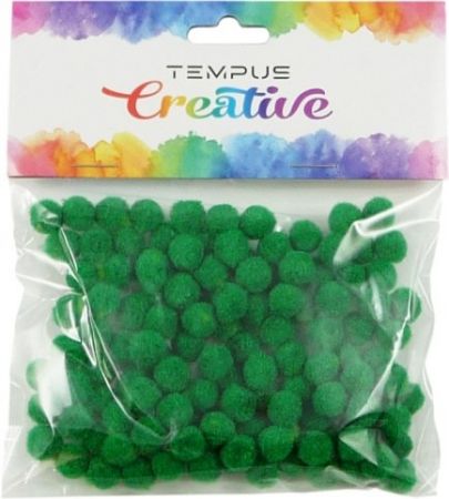 Pom poms mini 120ks zelený