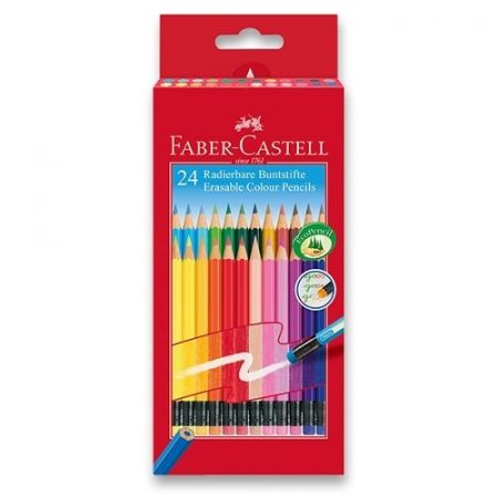 Pastelky Faber-Castell s barevnou pryží 24 barev