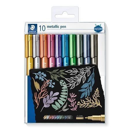 Dekorační popisovače &quot;Design Journey Metallic Pen&quot;, 10 barev, 1-2 mm,kuželový hrot, STAEDT