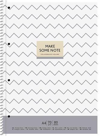 Spirálový sešit &quot;MAKE SOME NOTE&quot;, mix motivů, čtverečkovaný, A4+, 80 listů, SHKOLYARYK A4-